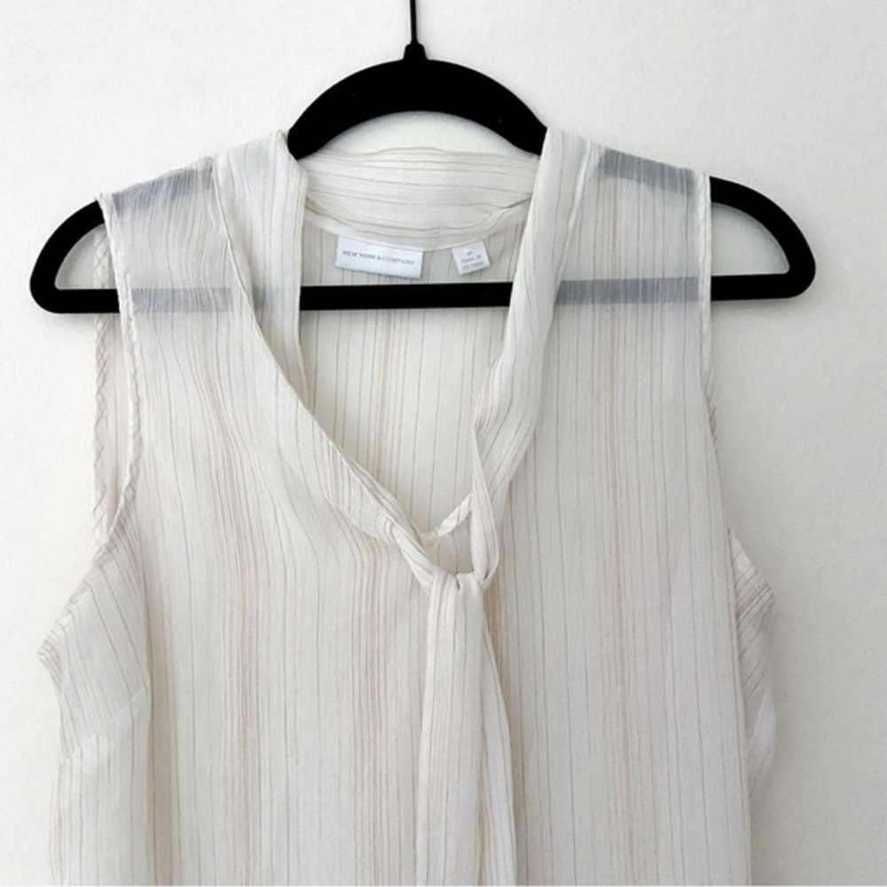 New York & Co. white sheer sleeveless blouse
